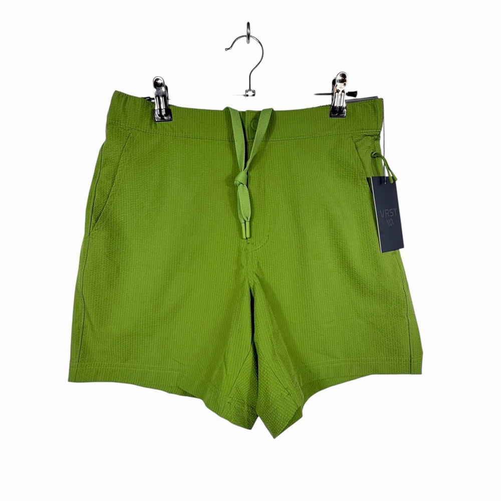 VRST Men’s 6” Resort Short Relaxed Green Seersucker Wrinkle Resistant Size Small